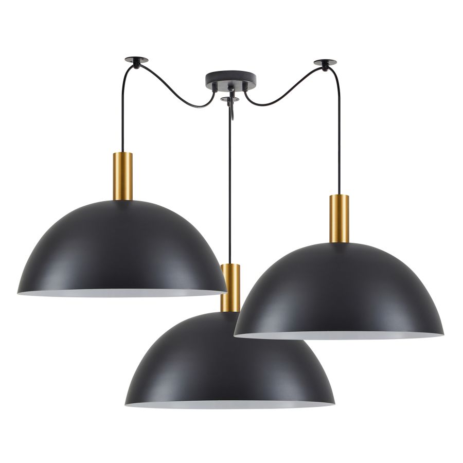 SE21-GM-4-BL3-MS50 ADEPT TUBE Gold Matt Pendant Black Metal Shade+ HOMELIGHTING 77-8594