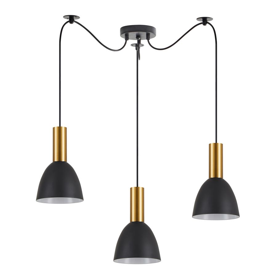 SE21-GM-4-BL3-MS2 ADEPT TUBE Gold Matt Pendant Black Metal Shade+ HOMELIGHTING 77-8640
