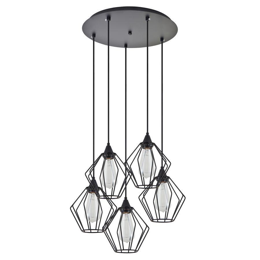 SE21-BL-B10-5BL-GR1 ADEPT PENDANT Black Metal Grid Pendant+ HOMELIGHTING 77-8751