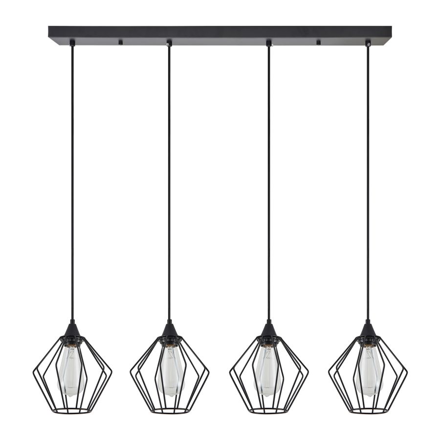SE21-BL-B10-4BL-GR1 ADEPT PENDANT Black Metal Grid Pendant+ HOMELIGHTING 77-8752