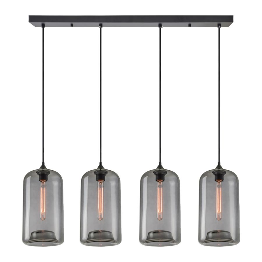SE21-SM-19-30-4BL+ FEINT Smoked Glass Pendant+ HOMELIGHTING 77-8784