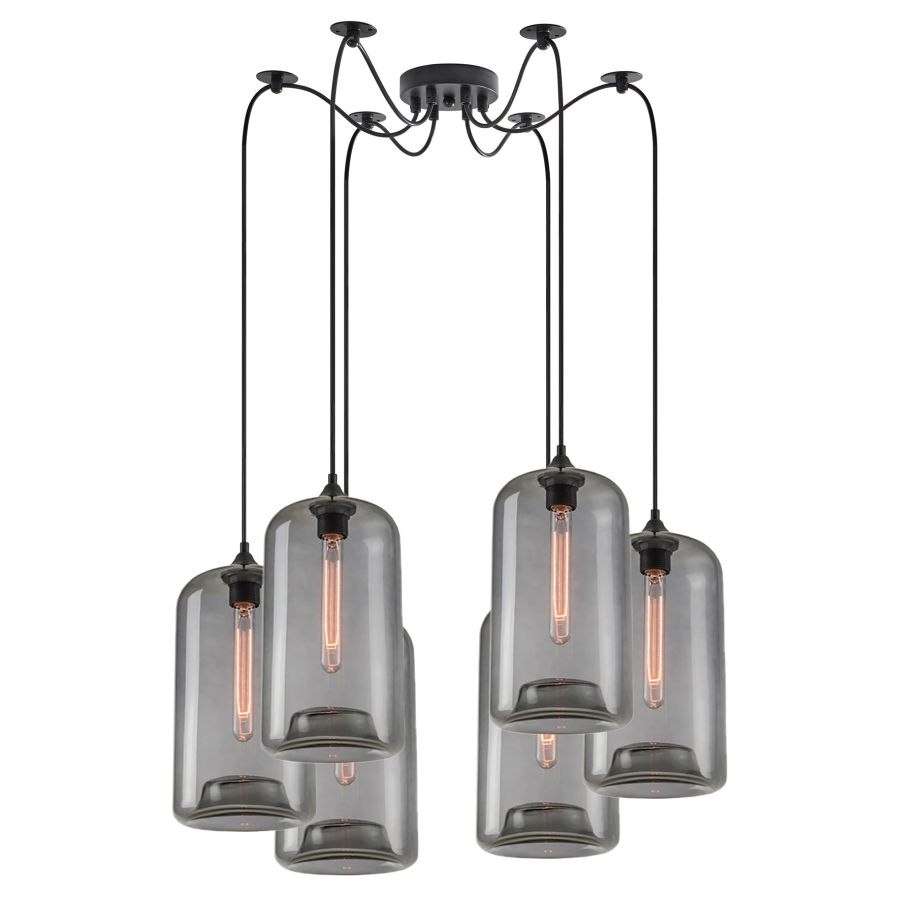 SE21-SM-19-30-BL6+ FEINT Smoked Glass Pendant+ HOMELIGHTING 77-8786