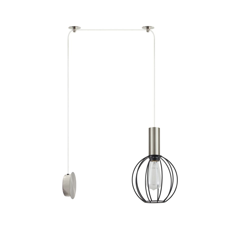 SE21-NM-4-NM1W-GR2 ADEPT TUBE Nickel Matt Wall Lamp Black Metal Grid+ HOMELIGHTING 77-8800