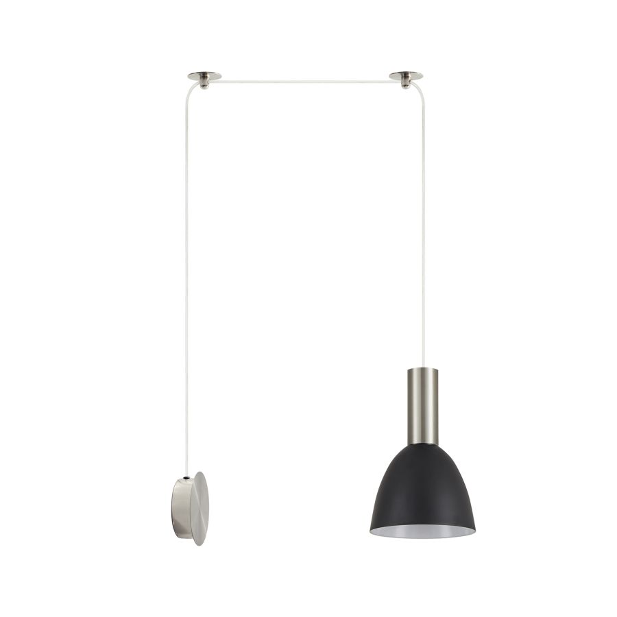 SE21-NM-4-NM1W-MS2 ADEPT TUBE Nickel Matt Wall Lamp Black Metal Shade+ HOMELIGHTING 77-8802