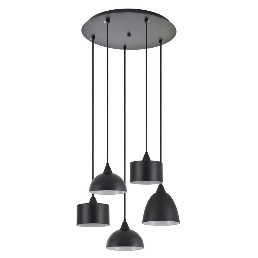 SE21-BL-B10-5BL-MS123 ADEPT FLEX Black Metal Shade Pendant+ HOMELIGHTING 77-8956