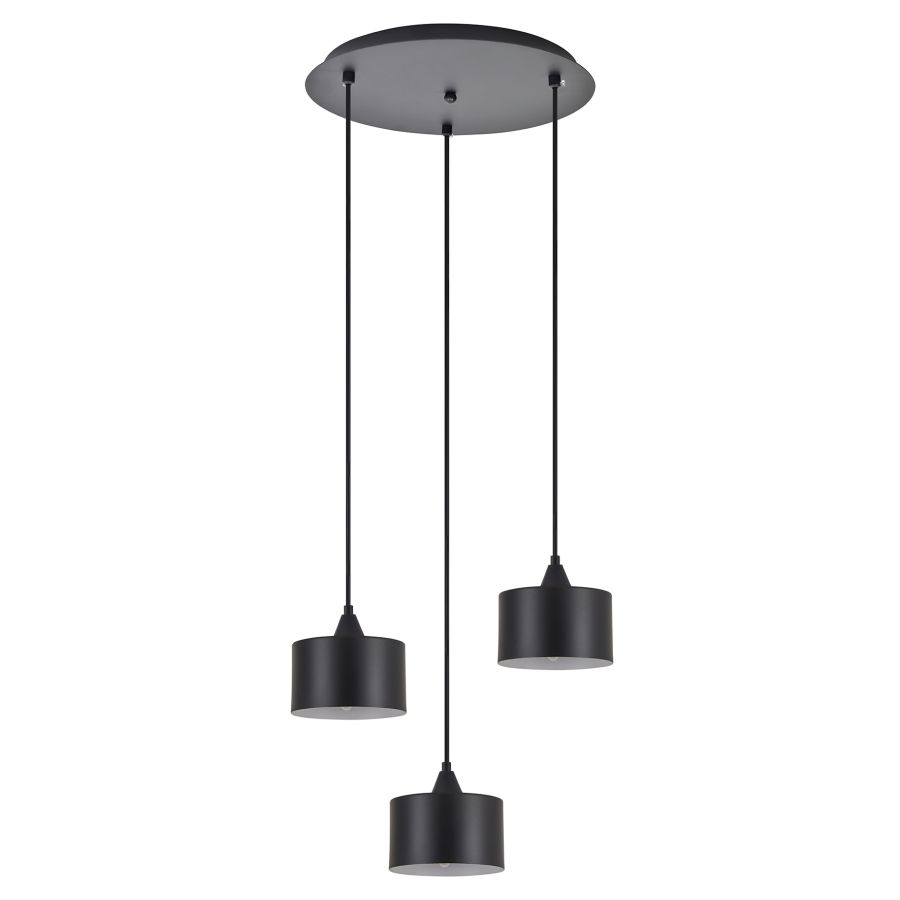 SE21-BL-B10-3BL-MS1 ADEPT PENDANT Black Metal Shade + HOMELIGHTING 77-9039