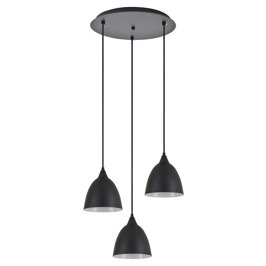 SE21-BL-B10-3BL-MS2 ADEPT PENDANT Black Metal Shade + HOMELIGHTING 77-9047