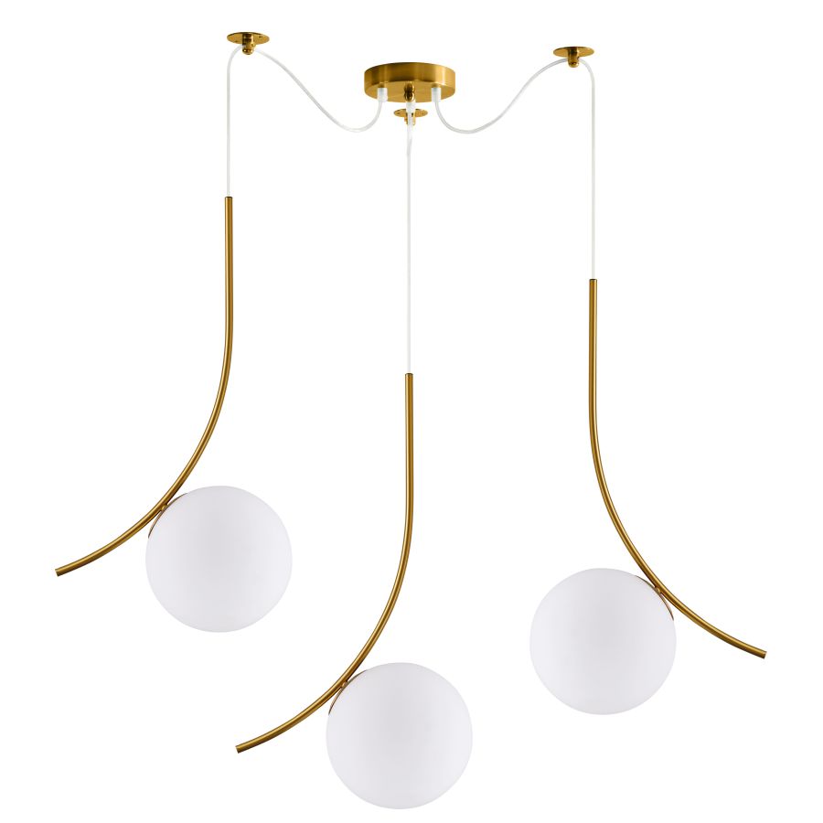 SE21-GM3-45 SCEPTRE GOLD MATT PENDANT OPAL GLASS+ HOMELIGHTING 77-9065