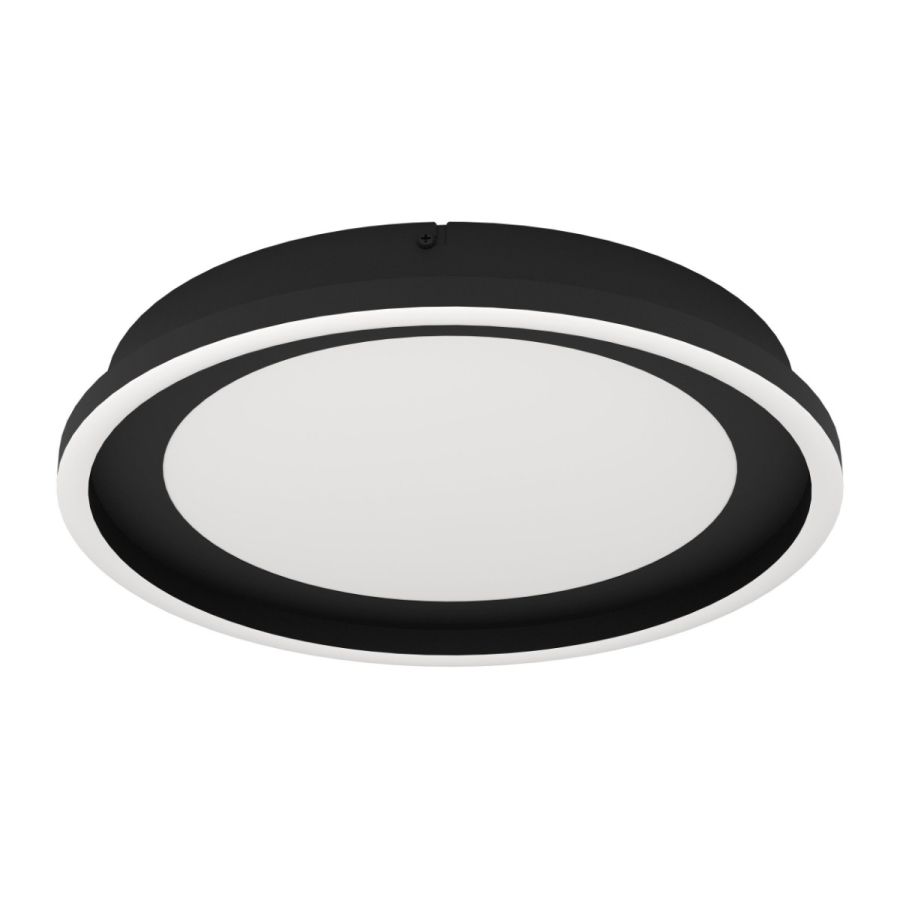  Πλαφονιέρα Οροφής Μοντέρνα Μεταλλική Ø38cm Τηλεχειριστήριο LED 3000-6500K σε Μαύρο χρώμα Eglo Calagrano 900601