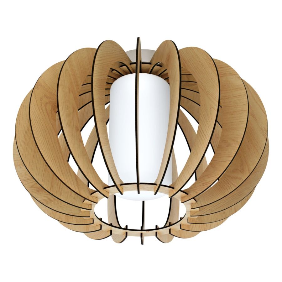 Πλαφονιέρα Οροφής D40xH25,7cm 1xE27 Ξύλο-Γυαλί Eglo Stellato 95597