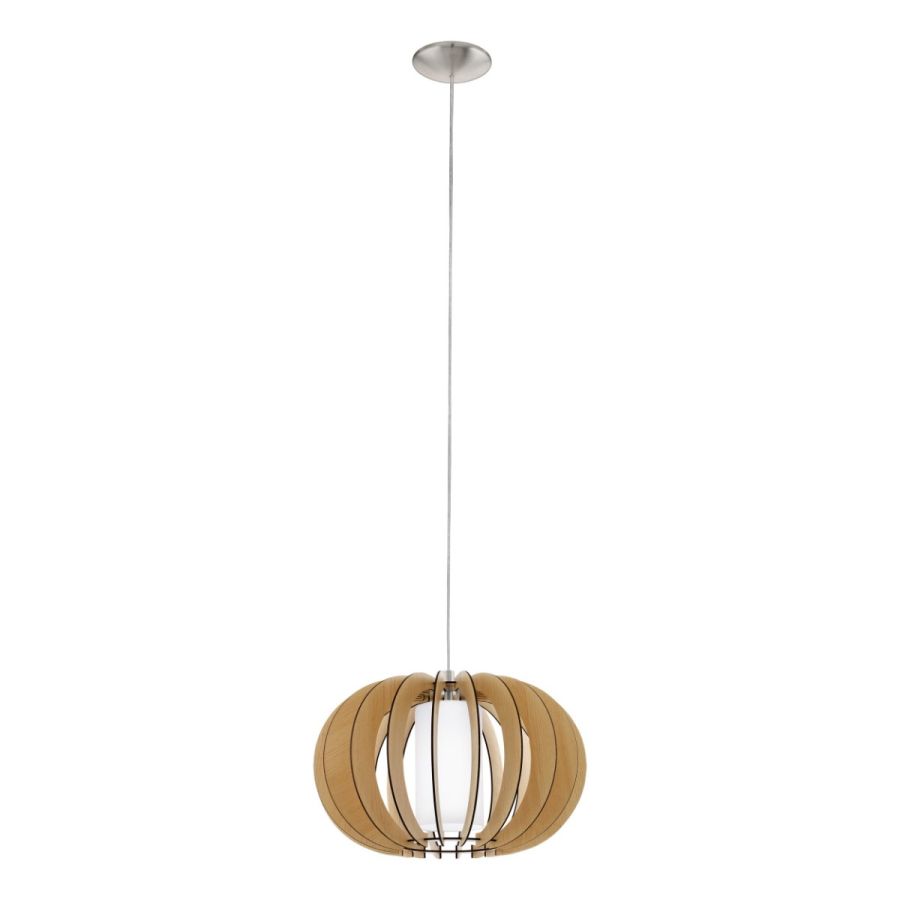Κρεμαστό Φωτιστικό D40xH130cm 1xE27 Ξύλο-Γυαλί Eglo Stellato E27 σε Καφέ Χρώμα 95598
