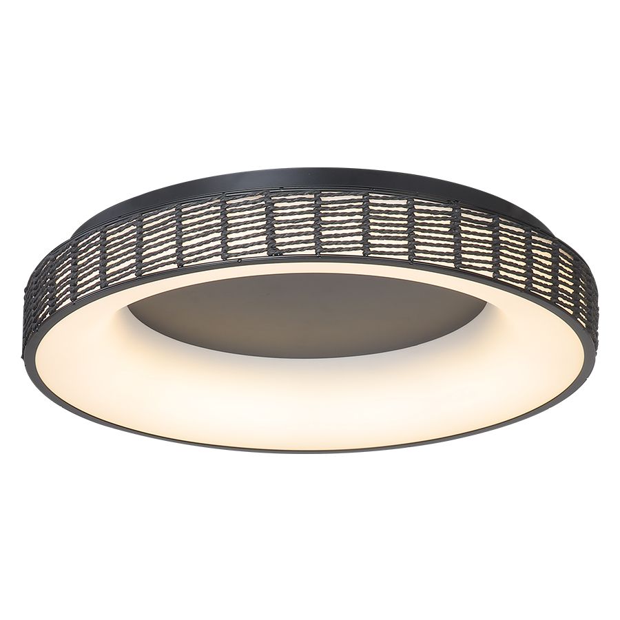 Πλαφονιέρα Οροφής Paper Fest Μαύρο 61xH10,5cm Led max 76w 4900lm CCT 3000-6000K Dimmable by Remote Control Sun Light FORTE-60-BK 