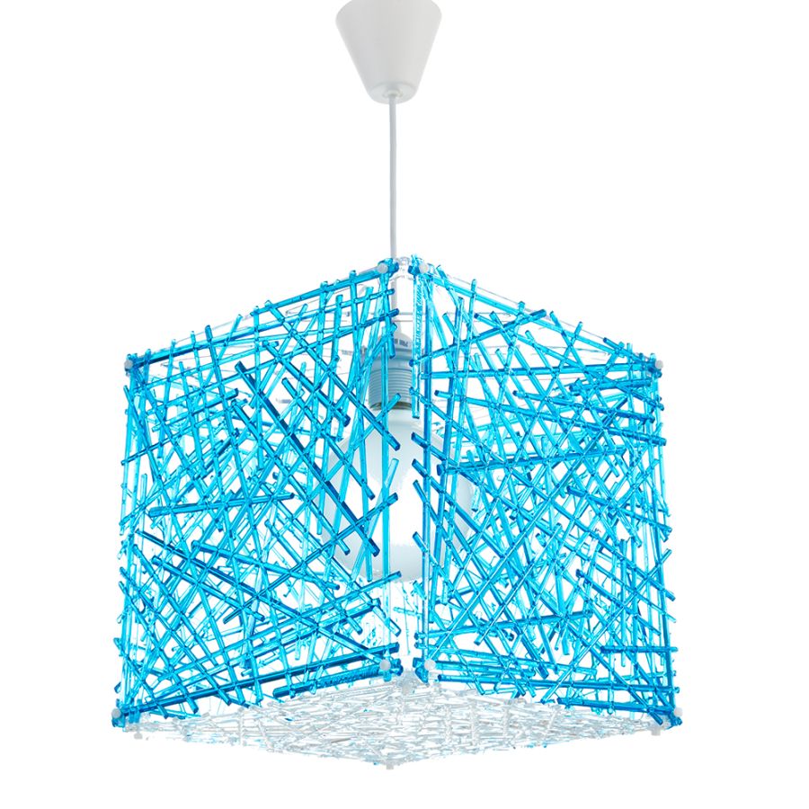 InLight Κρεμαστό φωτιστικό από μπλε plexiglass 1XE27 D:30cm 4339-Μπλε