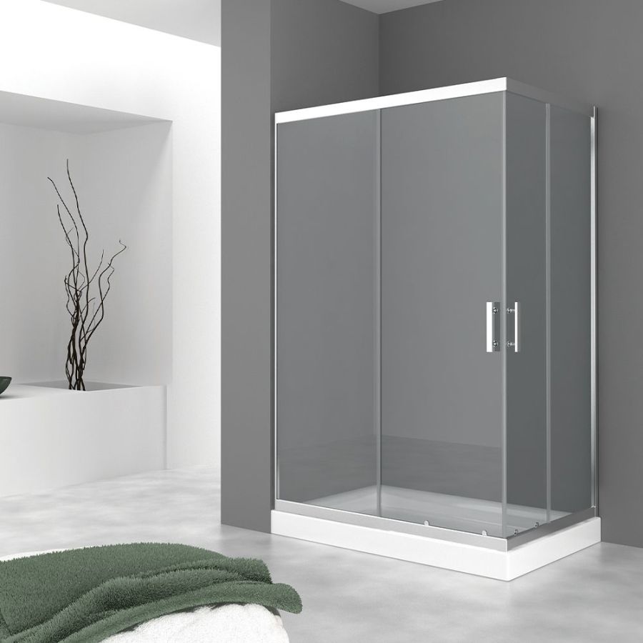 Καμπίνα Γωνιακής Εισόδου Ασσύμετρη 90x140xH200cm Προφίλ Χρωμέ Κρύσταλλο Nanotechnology 6mm Orabella Stardust Easy Fix 30631