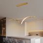 Φωτιστικό Κρεμαστό Αλουμίνιο Χρυσαφί 100x20cm Led 23w 3CCT 3000-4000-6500Κ SE LED 100 ONDAS PENDANT GOLD HOMELIGHTING 77-50451