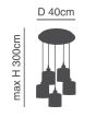 SE21-BR-10-5BL-SH2 MAGNUM BRONZE Grey Shade Pendant+ HOMELIGHTING 77-8737