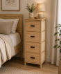 Συρταριέρα MDF με 4 Συρτάρια 37.5x27.5x86cm Μπεζ MRShome DS-1302000