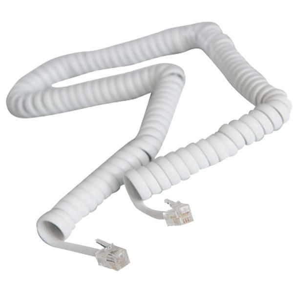 ΣΠΙΡΑΛ ΤΗΛΕΦΩΝΟΥ A.T. ΛΕΥΚΟ 4m 4P4C Rj11 Eurolamp 147-10065