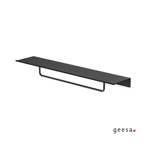 Εταζέρα με Μπουκαλοθήκη 40cm Black Matt Geesa Leev 8220/40-400