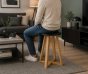 Σκαμπώ Bamboo Μαύρο/Μπεζ 30x30x43cm MRShome  DS-2673000