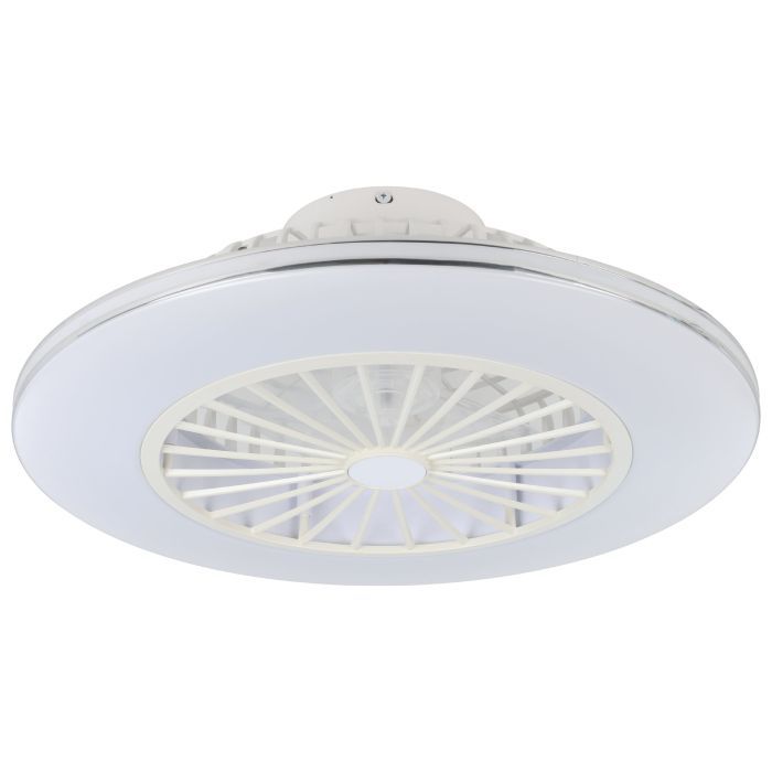 Ανεμιστήρας Οροφής Ø55xH20cm Led 3x12,6w 4500lm Tunable 2700-6500K 220-240V,50Hz  Λευκός-Ασημί Eglo Lovisca 35142