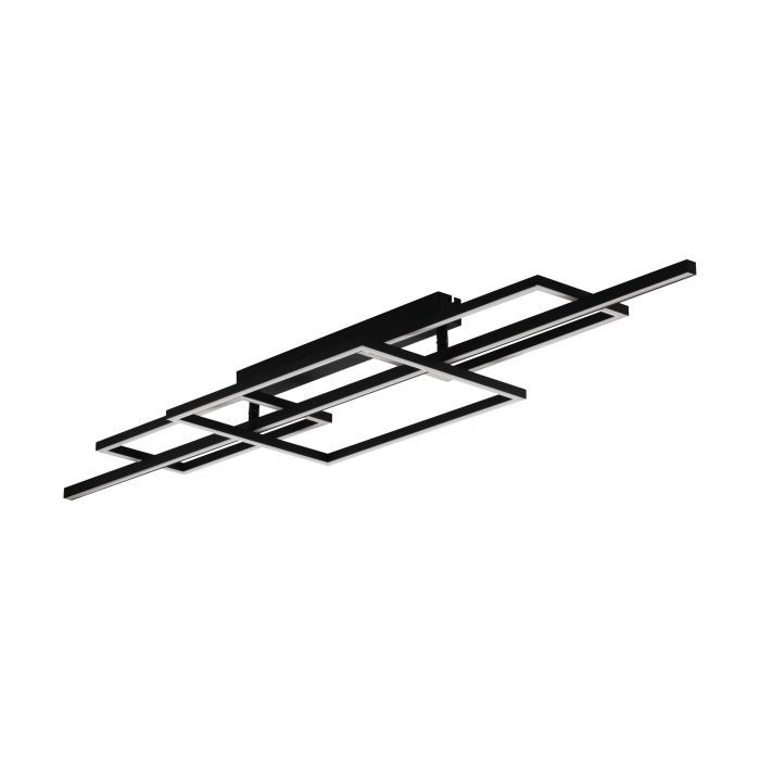 Πλαφονιέρα Οροφής Μαύρη L150xH12cm Led 3000K 5100lm Ρυθμιζόμενο Eglo Puebla 390282