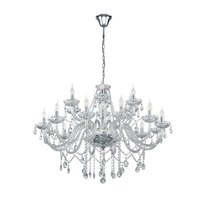 Πολυέλαιος Δεκαοκτάφωτος Ø100cm 18xE14  Διάφανος Eglo Basilano 39103