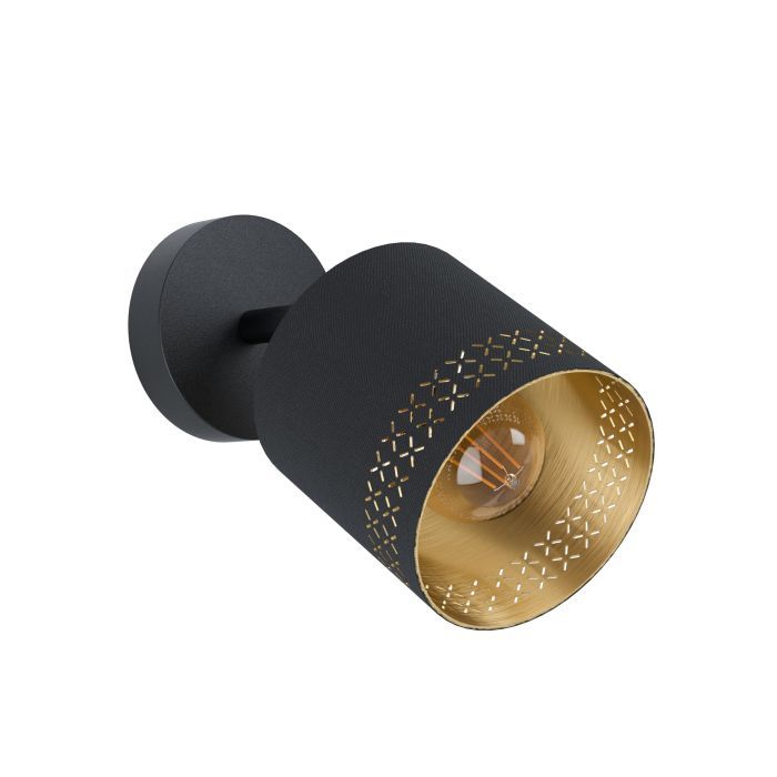 Φωτιστικό Σποτ Μονόφωτο  Ø12 εκ. 1*Ε27 Μαύρο -Χρυσό Eglo Esteperra 99276