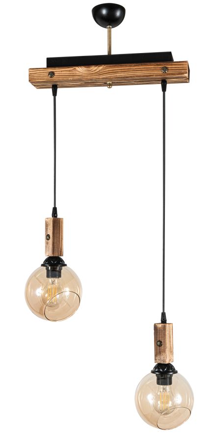 PDT 2061-2S  ΡΑΓΑ 2/Φ ΚΡΕΜ. ΛΕΠΤ/ΡΕΙΑ ΞΥΛΟ ΜΕ ΜΕΛΙ ΓΥΑΛΙ  2ΧΕ27 ARlight 0103458