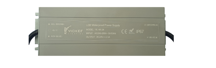 Power supply 24VDC 60W IP67 On-Off Viokef 00-8027