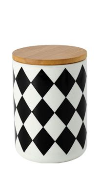 Κεραμικό Δοχείο 800ml  Ασπρόμαυρο Μοτίβο 10,3x14,7cm Etoile MB-1832A