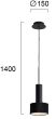 Φωτιστικό Κρεμαστό Μονόφωτο Μαύρο D150xH1400mm 1xGU10 Arietta Viokef 4258301