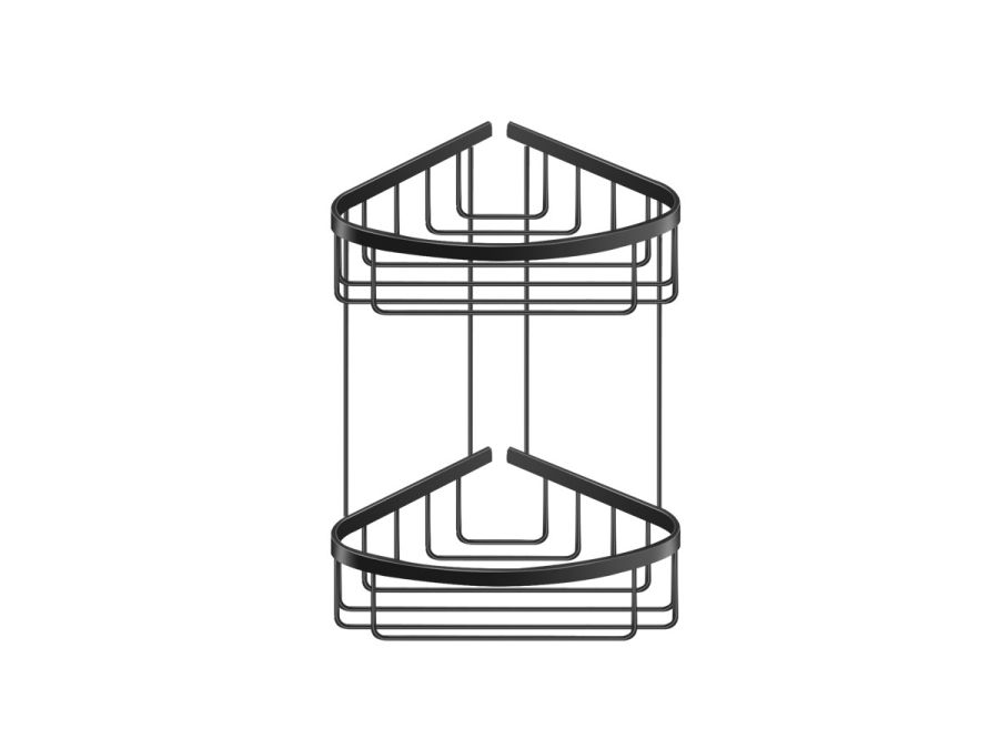Θήκη Διπλή Γωνιακή W27xD21xY29 cm Black Mat Sanco Shower Baskets 009-M116