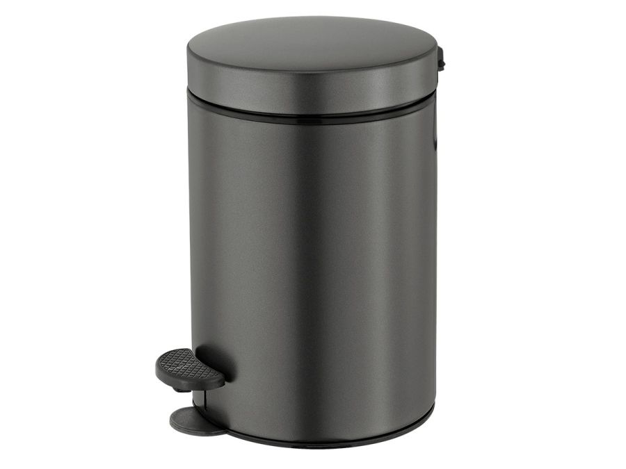 Χαρτοδοχείο 12lt Ø25x40 εκ. Graphite Dark Sanco Waste Bins 90611-122