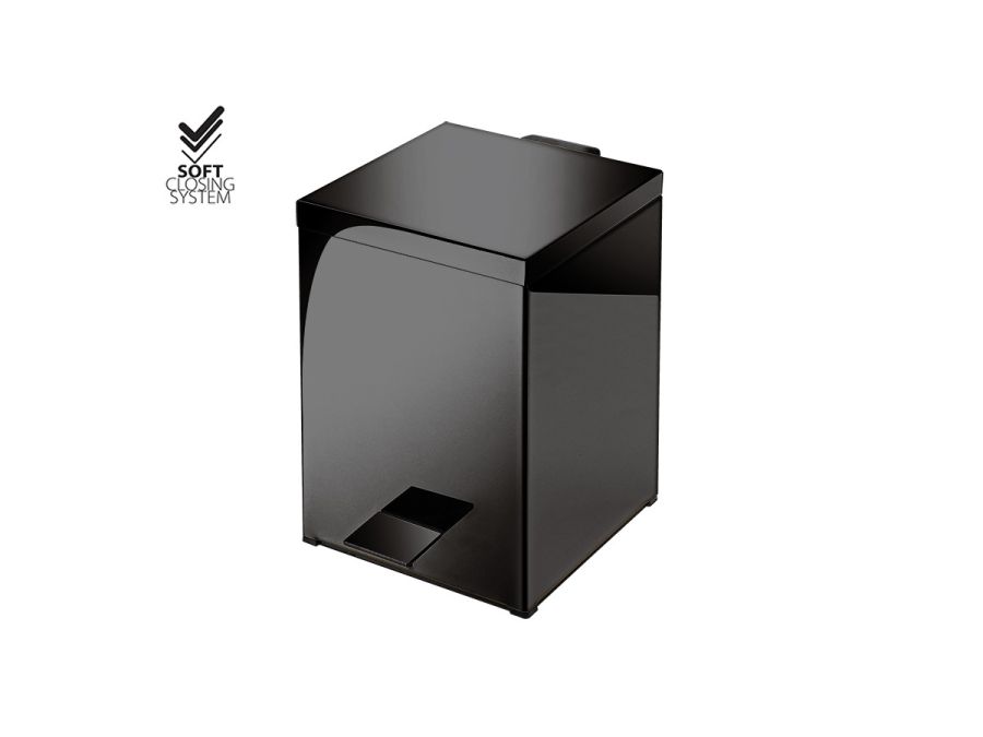 Χαρτοδοχείο 5lt 18x25*Y26,5 cm Gun Metal Polished Soft Closιng Sanco Waste Bins 90677-A23