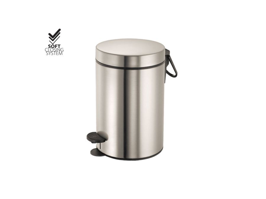 Χαρτοδοχείο 3lt Soft Closιng System Brushed Nickel Sanco Waste Bins 90689-A73