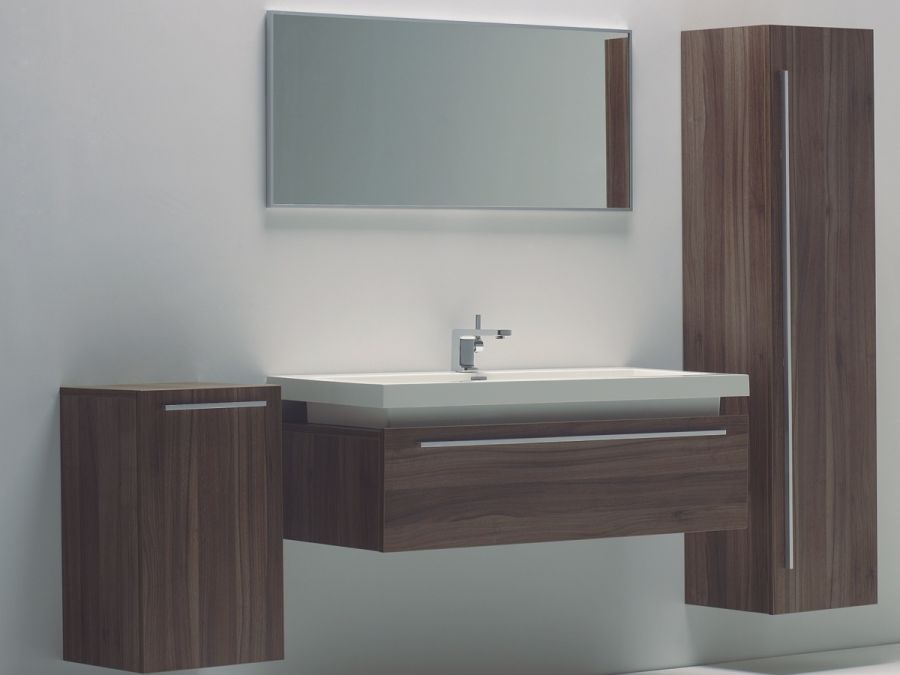 Βάση Επίπλου Μπάνιου 100cm χωρίς Νιπτήρα ECO-100N Χρώμα Μελαμίνης G-Walnut (σκούρο καρυδί) FT21.100.020GW-B