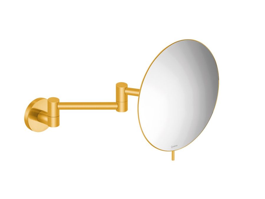 Καθρέπτης Μεγεθυντικός Επιτοίχιος Ø20 εκ.Διπλός Βραχίονας Μεγέθυνση *3 Brushed Gold 24K Sanco Mirrors MR-701-AB5