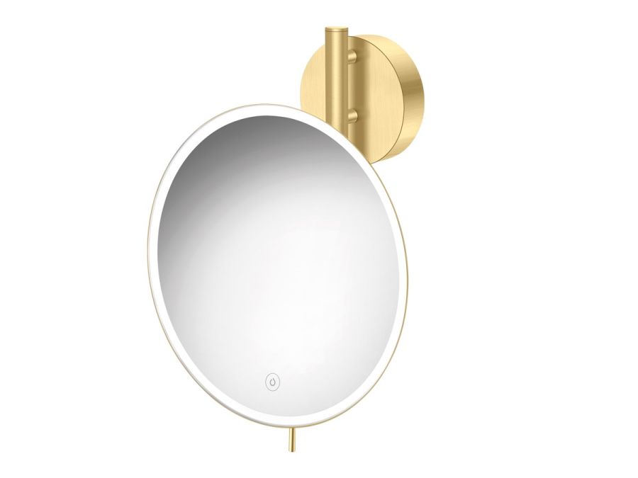 Καθρέπτης Μεγεθυντικός Led 5w IP44 Επιτοίχιος Ø25 εκ. Μεγέθυνση x5 Brushed Brass Sanco Mirrors MRLED-764-AB12