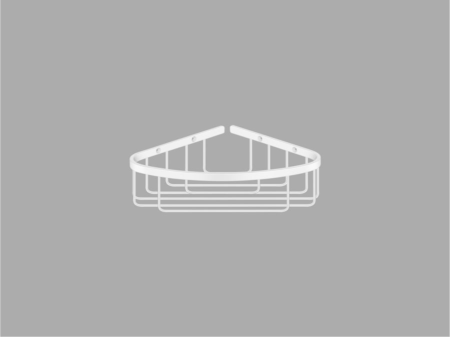 Sanco Shower Baskets Γωνιακή Θήκη Λευκό ματ 00008-Μ101