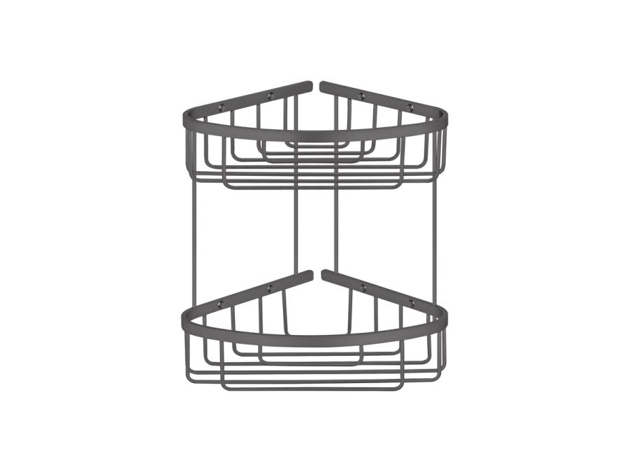 Sanco Shower Baskets Διπλή γωνιακή Θήκη Σκούρο γραφίτη 00009-122
