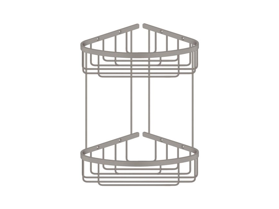Sanco Shower Baskets Διπλή γωνιακή Θήκη Γκρι τσιμέντου ματ 00009-M104