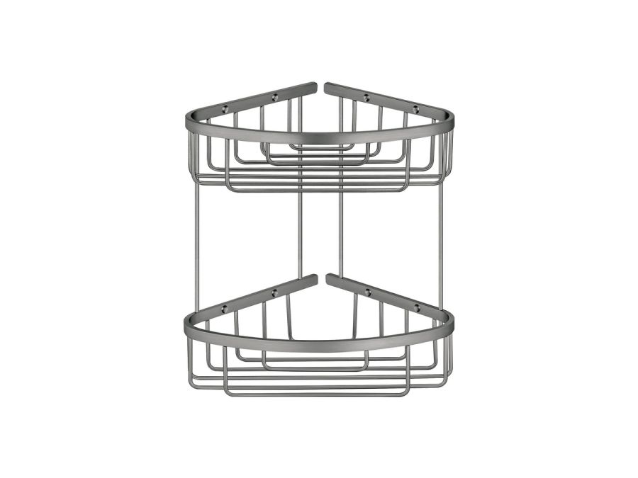 Sanco Shower Baskets Διπλή γωνιακή Θήκη PVD gun metal βουρτσιστό 00009-PVD-05BR