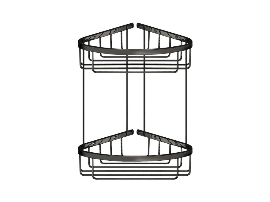 Sanco Shower Baskets Διπλή γωνιακή Θήκη PVD gun metal γυαλιστερό 00009-PVD-05PL