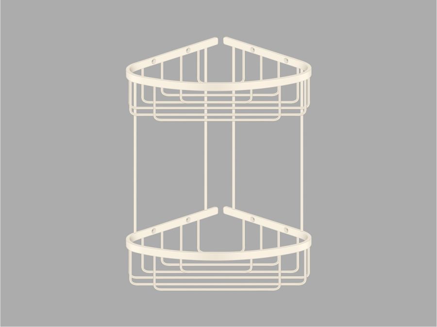 Sanco Shower Baskets Διπλή γωνιακή Θήκη Μπεζ ματ 00009-Μ102