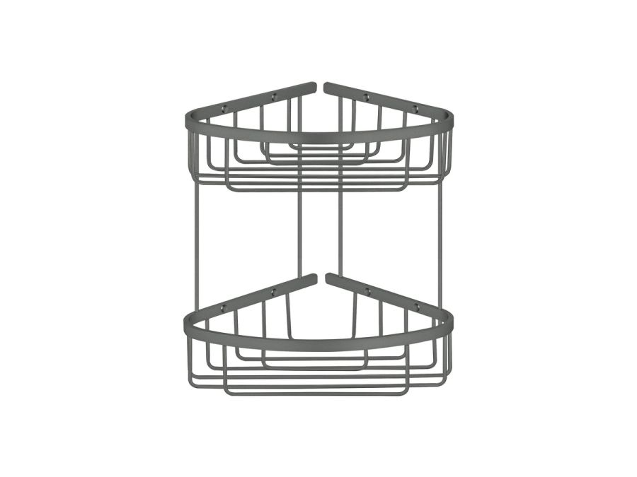 Sanco Shower Baskets Διπλή γωνιακή Θήκη Ανθρακί ανάγλυφο 00009-Μ118