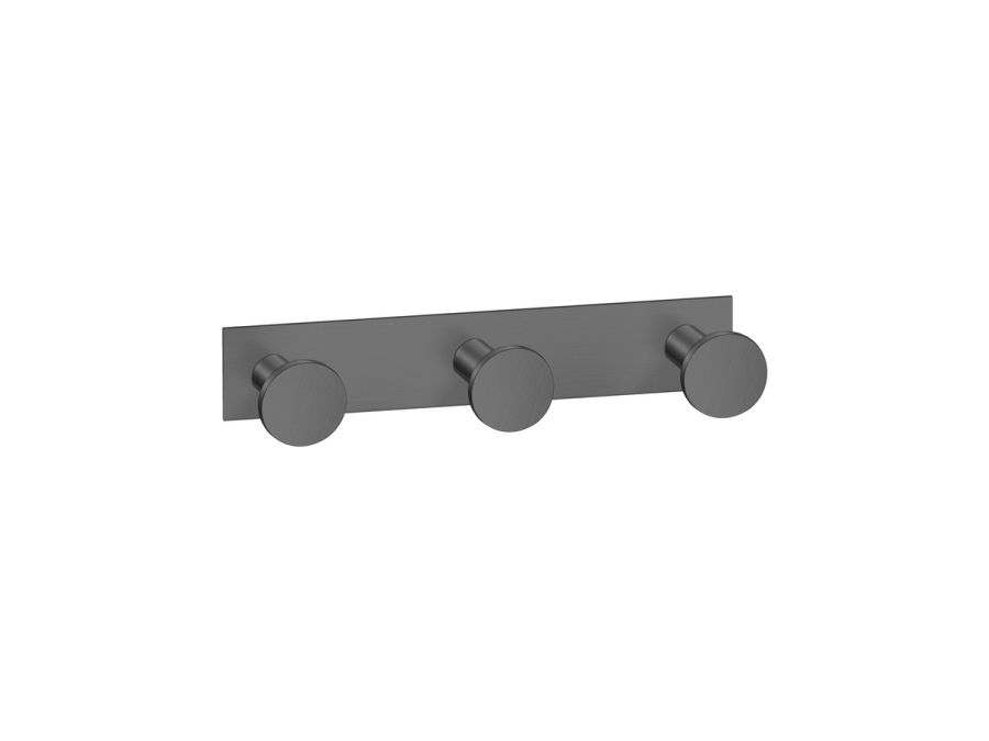 Sanco Bath Robe Hook & Door Stop Τριπλό Άγκιστρο PVD gun metal βουρτσιστό 00683-PVD-05BR