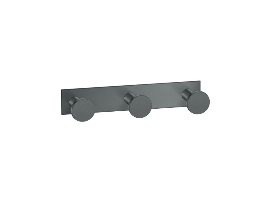 Sanco Bath Robe Hook & Door Stop Τριπλό Άγκιστρο Ανθρακί ανάγλυφο 00683-Μ118