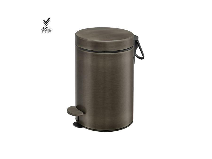 Sanco Waste Bins Χαρτοδοχείο 3 lt Soft Close (AISI 304) Σκούρο μπρονζέ ματ 90603-DM25