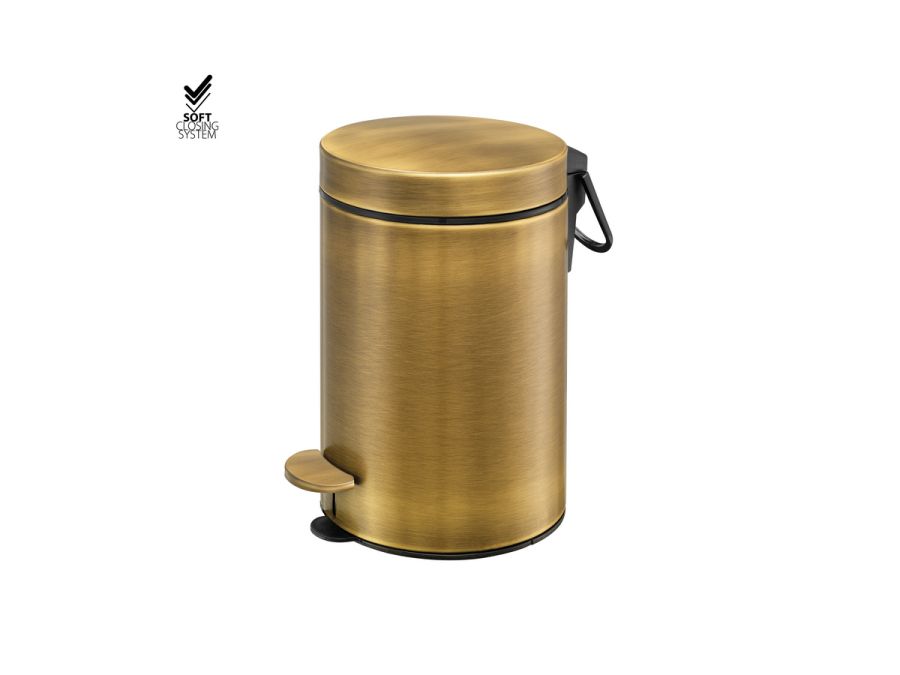 Sanco Waste Bins Χαρτοδοχείο 3 lt Soft Close (AISI 304) Μπρονζέ ματ 90603-Μ25